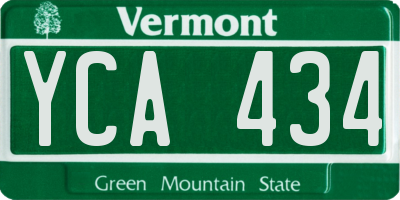 VT license plate YCA434
