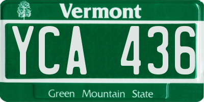 VT license plate YCA436