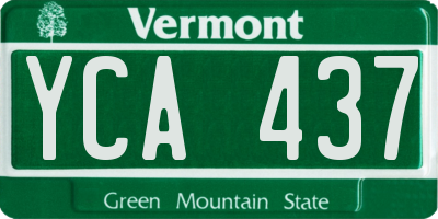 VT license plate YCA437