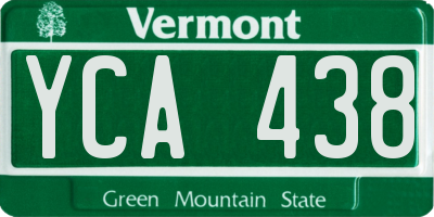 VT license plate YCA438