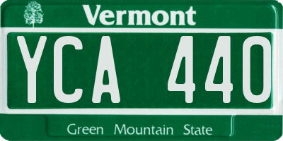 VT license plate YCA440
