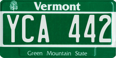 VT license plate YCA442