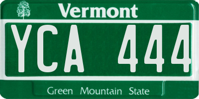 VT license plate YCA444