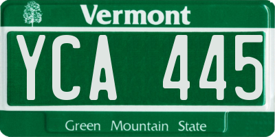 VT license plate YCA445