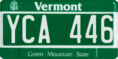 VT license plate YCA446
