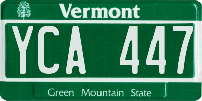 VT license plate YCA447
