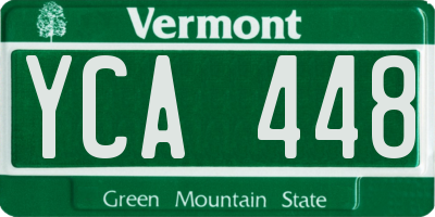 VT license plate YCA448