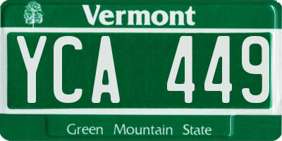 VT license plate YCA449