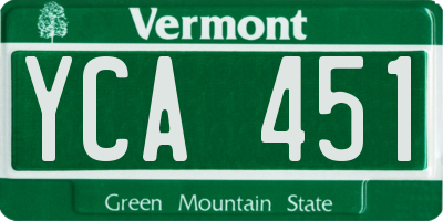 VT license plate YCA451