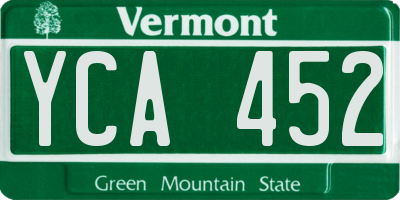 VT license plate YCA452