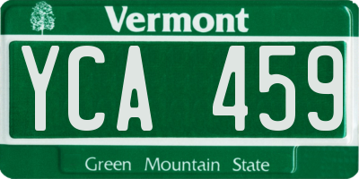 VT license plate YCA459