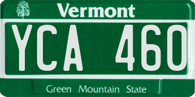 VT license plate YCA460