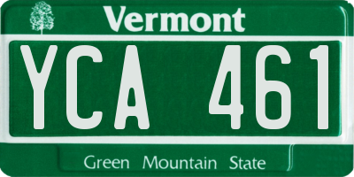 VT license plate YCA461
