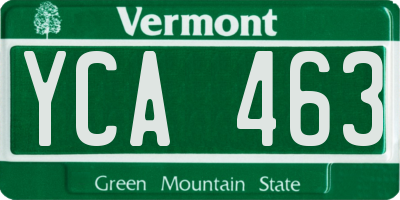 VT license plate YCA463
