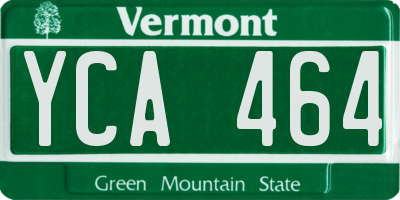 VT license plate YCA464