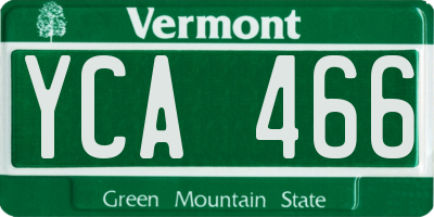 VT license plate YCA466