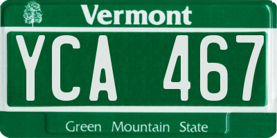 VT license plate YCA467