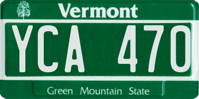 VT license plate YCA470