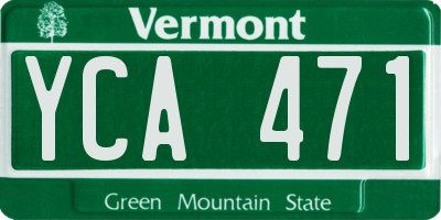 VT license plate YCA471