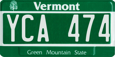 VT license plate YCA474