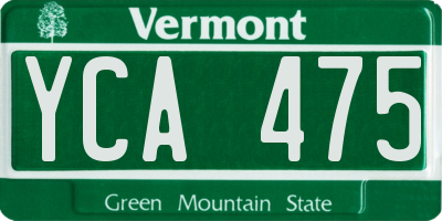 VT license plate YCA475