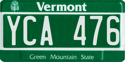VT license plate YCA476