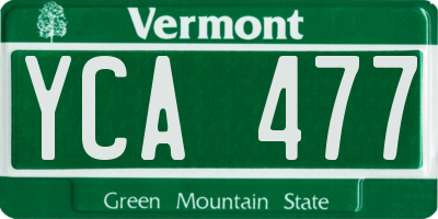 VT license plate YCA477