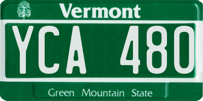 VT license plate YCA480