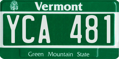 VT license plate YCA481