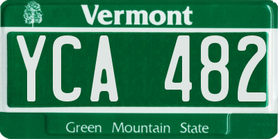 VT license plate YCA482