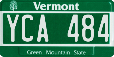 VT license plate YCA484