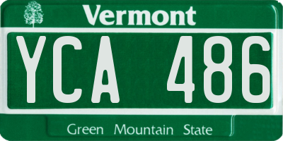 VT license plate YCA486