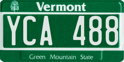 VT license plate YCA488