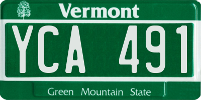 VT license plate YCA491
