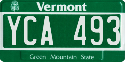 VT license plate YCA493