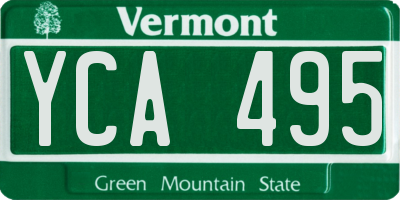 VT license plate YCA495