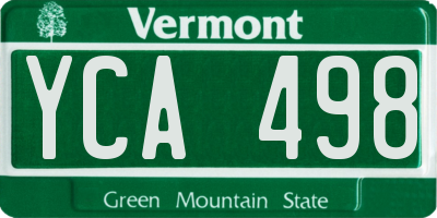 VT license plate YCA498