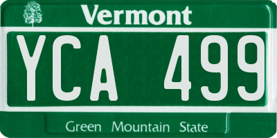 VT license plate YCA499
