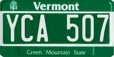 VT license plate YCA507