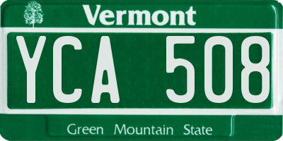 VT license plate YCA508