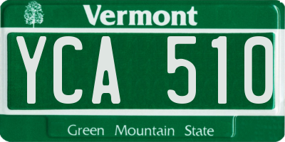 VT license plate YCA510