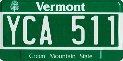 VT license plate YCA511