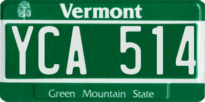 VT license plate YCA514