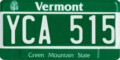 VT license plate YCA515