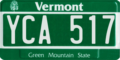 VT license plate YCA517
