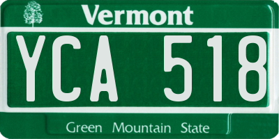 VT license plate YCA518