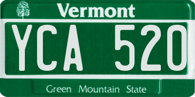 VT license plate YCA520