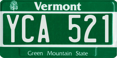 VT license plate YCA521