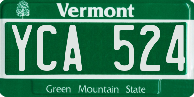 VT license plate YCA524