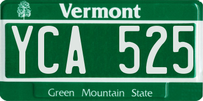 VT license plate YCA525